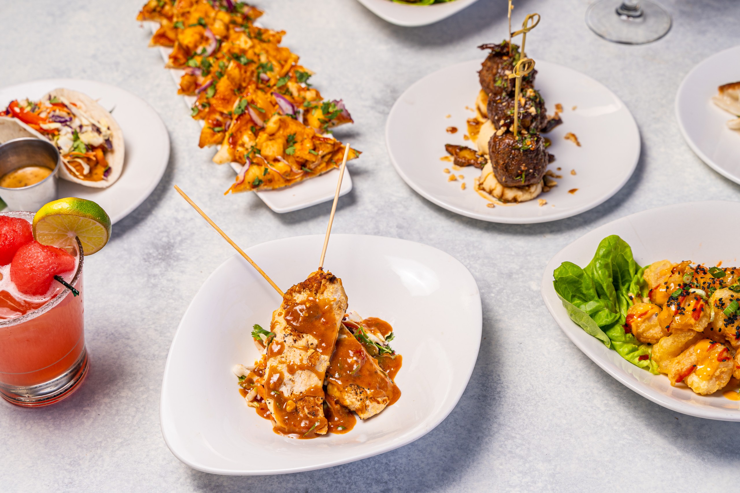 Group of Kona Grill happy hour items