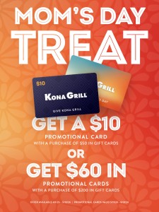 Kona Grill gift cards!